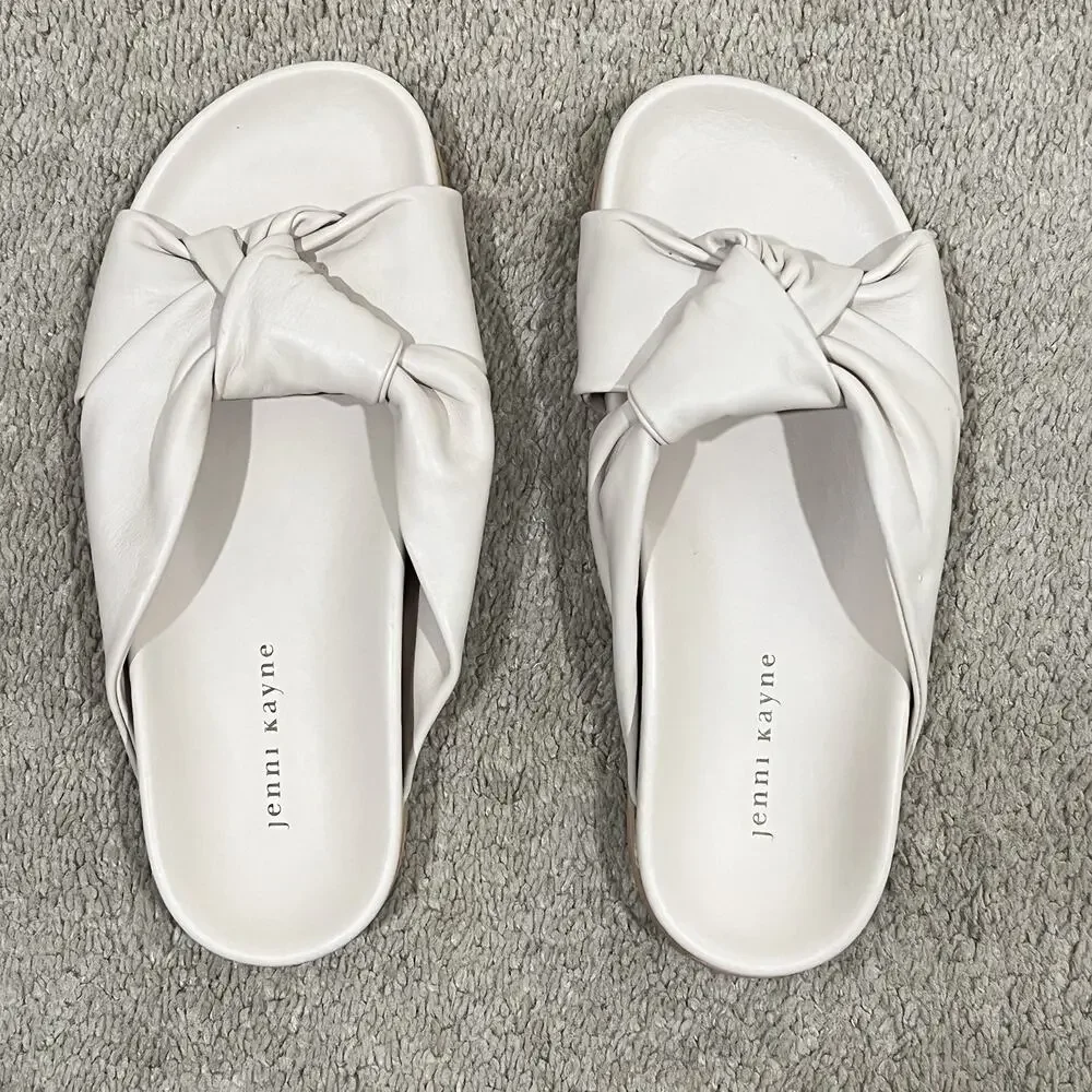 Jenni Kayne Leather Knot Sandal Cream Quite Luxury Size 39 9 Resort Beach - Picture 7 of 8